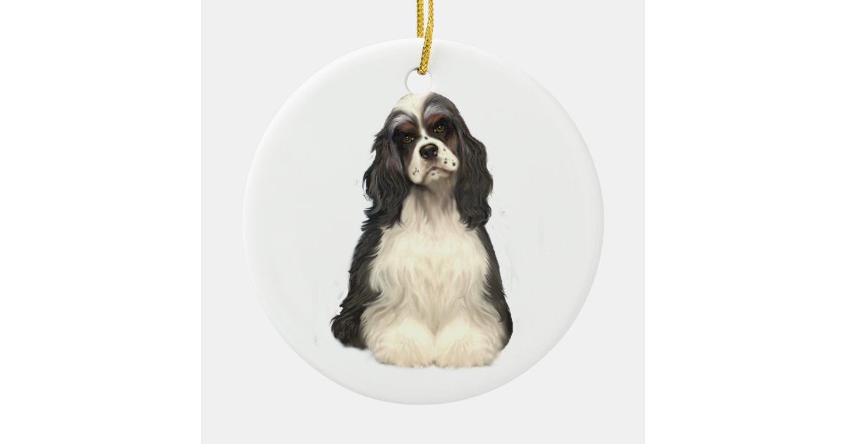 コッカースパニエル犬 パーティ色 セラミックオーナメント Zazzle Co Jp