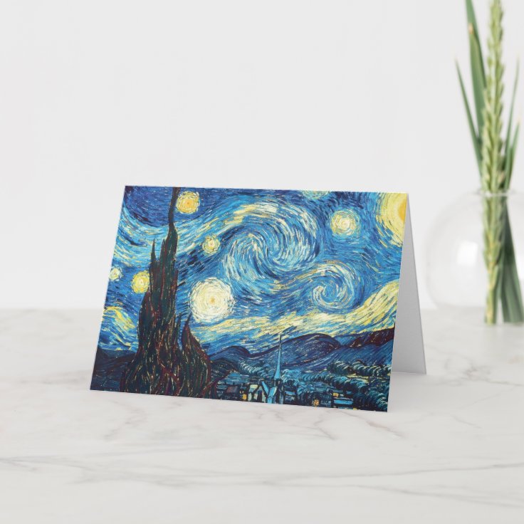 ゴッホの星明かりの夜絵画 カード Zazzle Co Jp