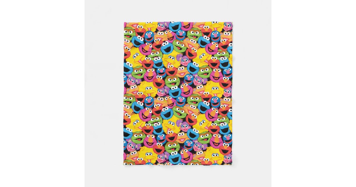 ゴマ通りキャラクター顔パターン フリースブランケット Zazzle Co Jp