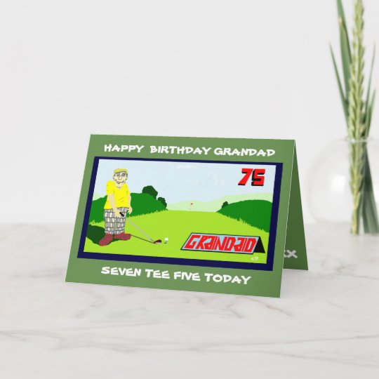 ゴルフをする祖父の第75誕生日の挨拶 カード Zazzle Co Jp