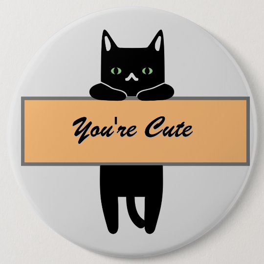 サインボタンのバッジを持つ猫 缶バッジ Zazzle Co Jp