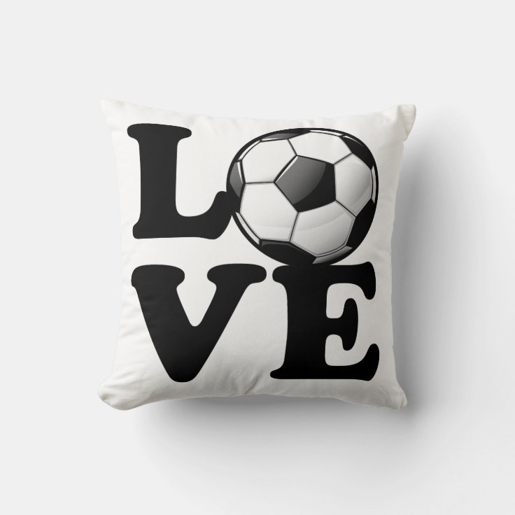 サッカーの光沢のあるサッカーボールのための愛 クッション Zazzle Co Jp サッカーの光沢のあるサッカーボールのための愛 クッション Zazzle Co Jp