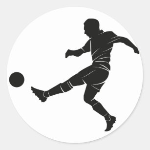 シルエット サッカー フットボールシール Zazzle Co Jp