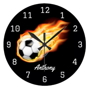 サッカー壁時計 Zazzle Co Jp
