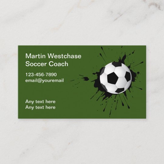 サッカーコーチシンプルカッコいいサッカーボールテーマ 名刺 Zazzle Co Jp