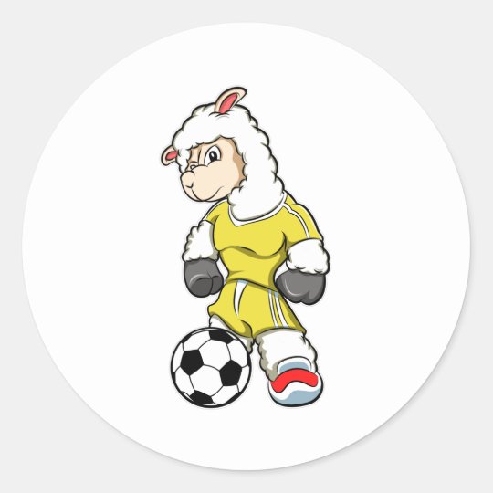 サッカーボールのサッカー選手としてのアルパカ ラウンドシール Zazzle Co Jp