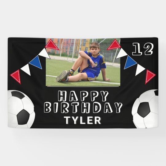 サッカーボールの旗黒の写真誕生日 横断幕 Zazzle Co Jp サッカーボールの旗黒の写真誕生日 横断幕 Zazzle Co Jp