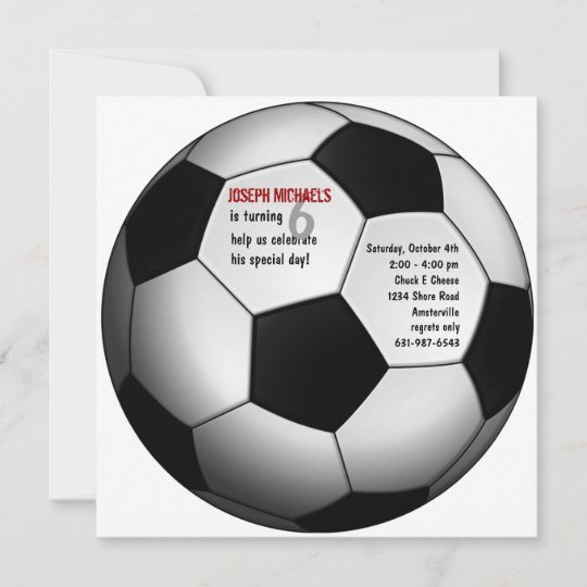 サッカーボール誕生日パーティーの招待 招待状 Zazzle Co Jp