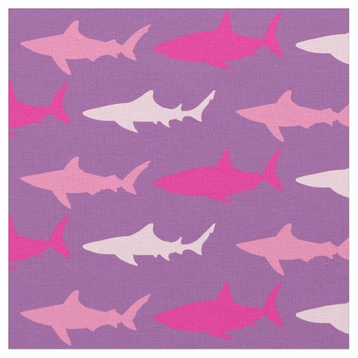 サメかわいいシルエットピンク紫 ファブリック Zazzle Co Jp