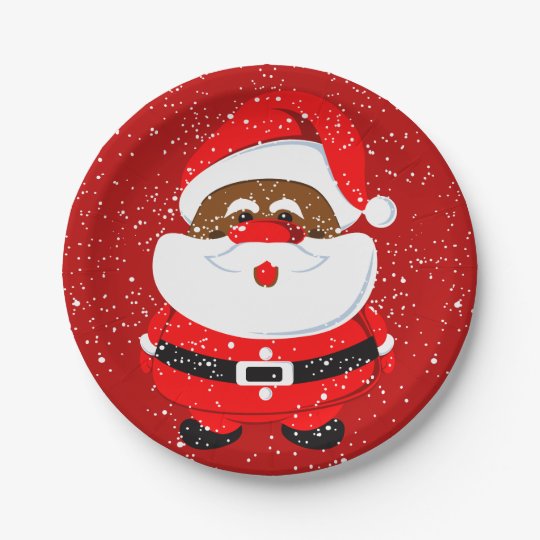 サンタクロースのかわいいアフリカ系アメリカ人のクリスマス ペーパープレート Zazzle Co Jp サンタクロースのかわいいアフリカ系アメリカ人のクリスマス ペーパープレート Zazzle Co Jp
