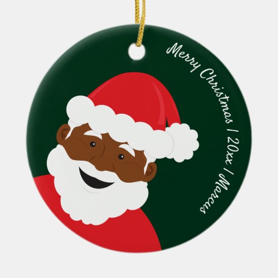 サンタクロース ブラウンの肌の名前 メリー クリスマス セラミックオーナメント Zazzle Co Jp