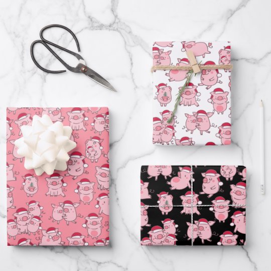 サンタハットのクリスマスブタズかわいい包装紙 ラッピングペーパーシート Zazzle Co Jp サンタハットのクリスマスブタズかわいい包装紙 ラッピングペーパーシート Zazzle Co Jp