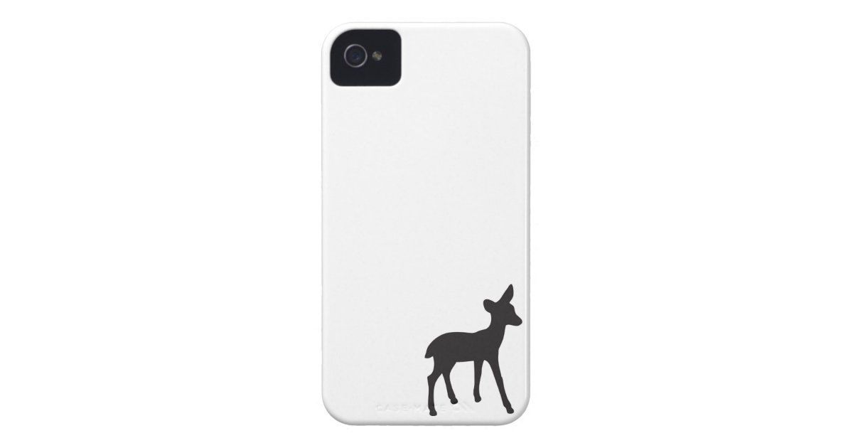 シカの子鹿の白黒のシルエットのiphone 4sの場合 Case Mate Iphoneケース Zazzle Co Jp