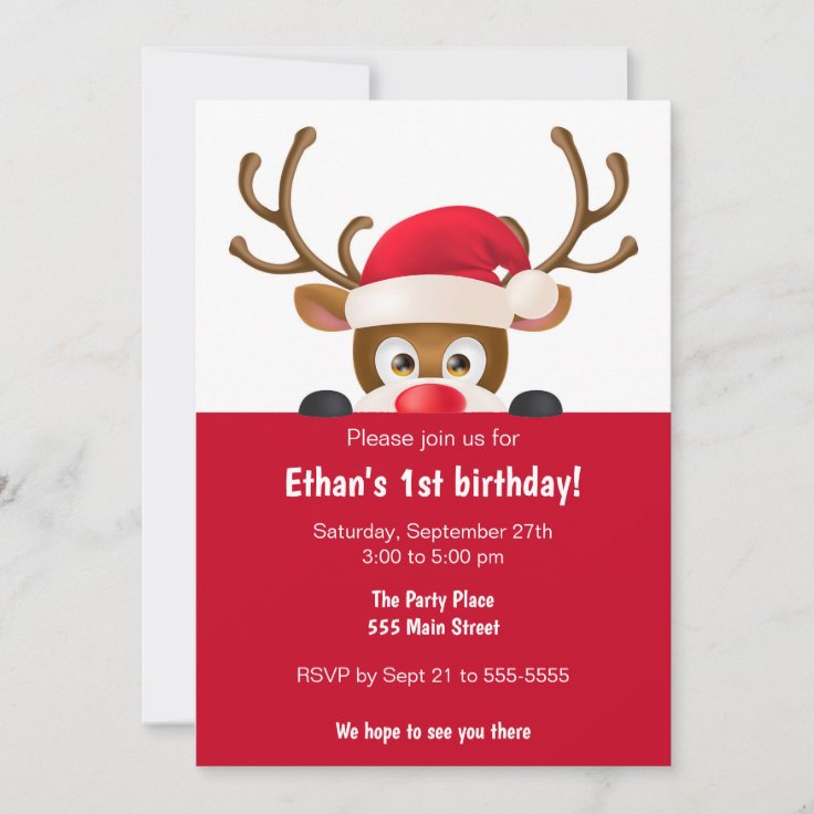 シカクリスマス子供の誕生日パーティの招待状 招待状 Zazzle Co Jp
