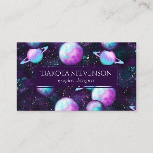 シス太陽のテムグロー 宇宙青紫ピンク惑星 名刺 Zazzle Co Jp