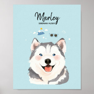 シベリアンハスキー 犬ポスター プリント Zazzle Co Jp