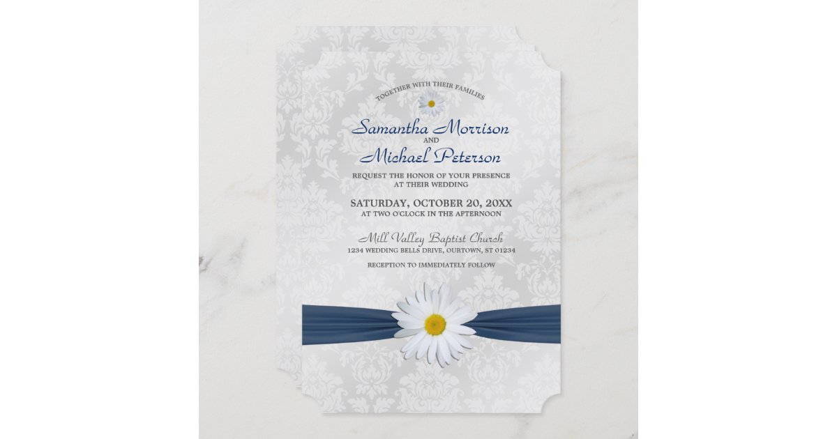 シャスタデイジーネービーブルーリボン結婚式招待状 招待状 Zazzle Co Jp シャスタデイジーネービーブルーリボン結婚式招待状 招待状 Zazzle Co Jp