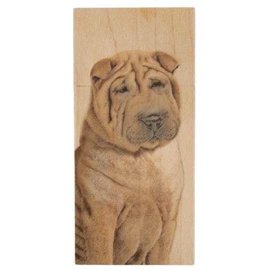 シャルペイ絵画さん かわいいオリジナルの犬アート ウッドusbフラッシュドライブ Zazzle Co Jp シャルペイ絵画さん かわいいオリジナルの犬アート ウッドusbフラッシュドライブ Zazzle Co Jp