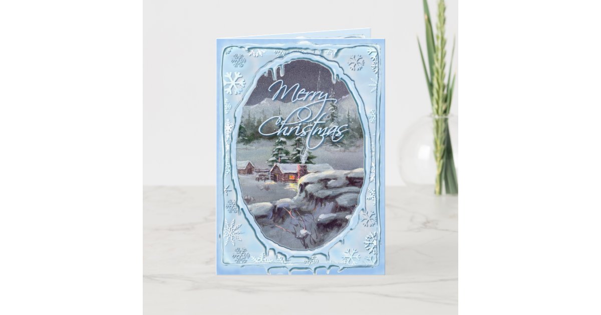 シャロンsharpe著メリークリスマスの丸太小屋 シーズンカード Zazzle Co Jp