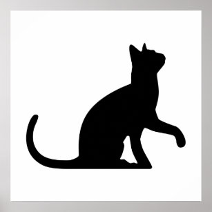 猫 シルエットポスター プリントデザイン 印刷 Zazzle Co Jp