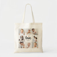シンプルとシック写真コラージュ |愛するハート トートバッグ | Zazzle 