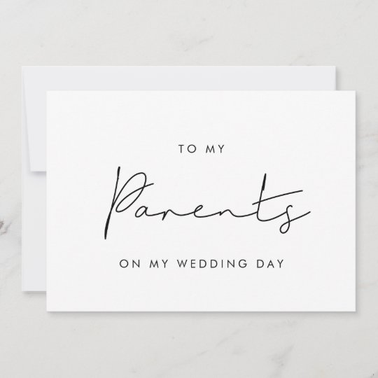 シンプル 私の結婚式のデーカードで両親に 招待状 Zazzle Co Jp