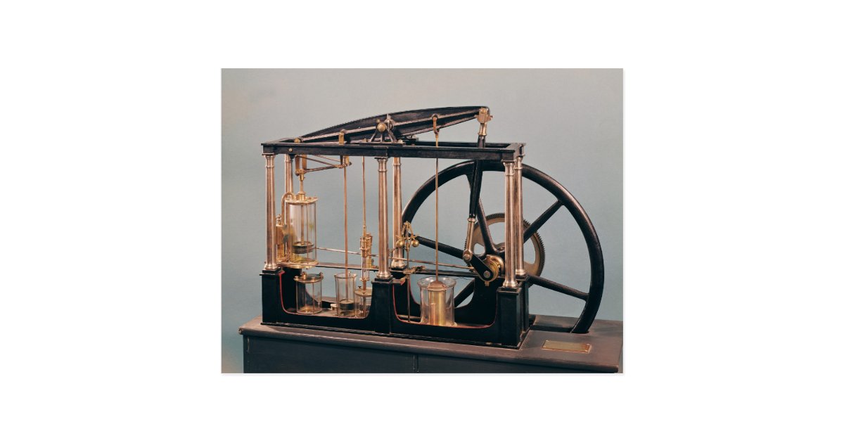 ジェームズ ワットの蒸気機関の復元 ポストカード Zazzle Co Jp