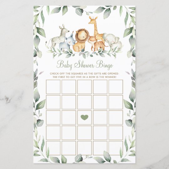 ジャングル動物の緑の赤ちゃんがビンゴゲームに Zazzle Co Jp