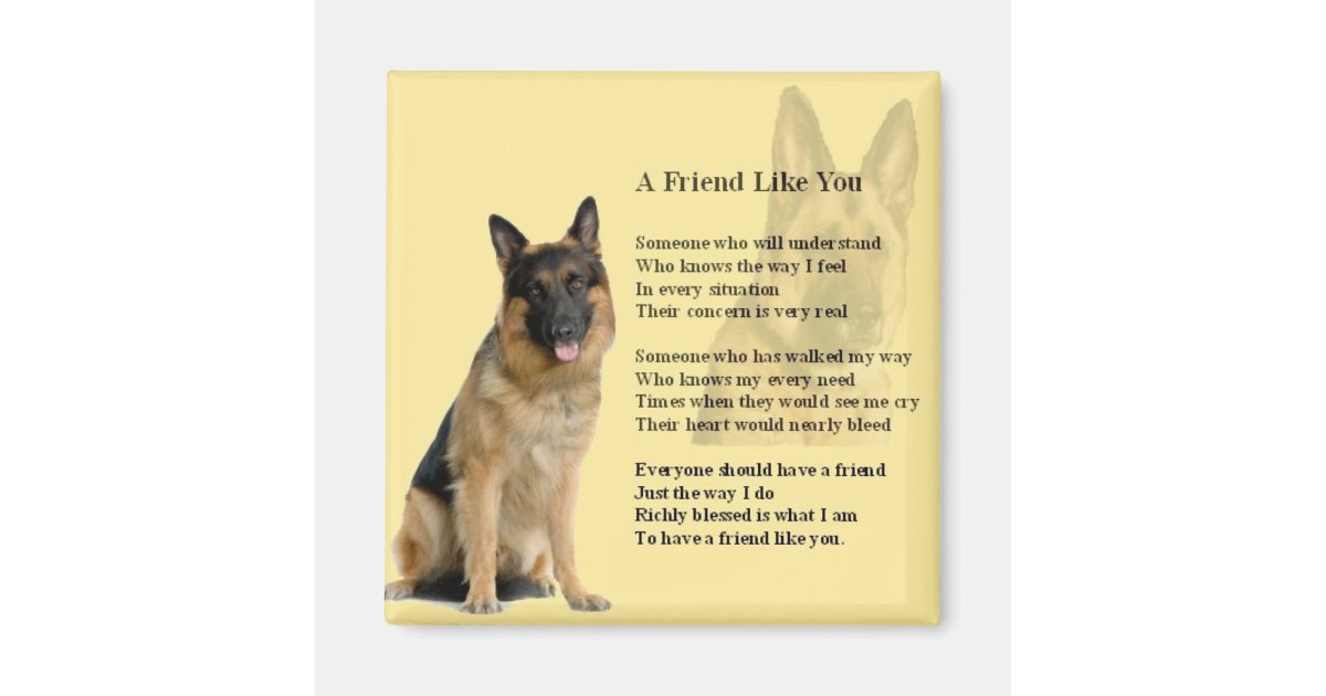 ジャーマン シェパード犬 友人の詩 マグネット Zazzle Co Jp ジャーマン シェパード犬 友人の詩 マグネット Zazzle Co Jp