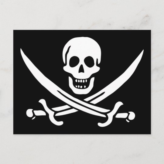 ジョリーロジャー海賊旗はがき ポストカード Zazzle Co Jp