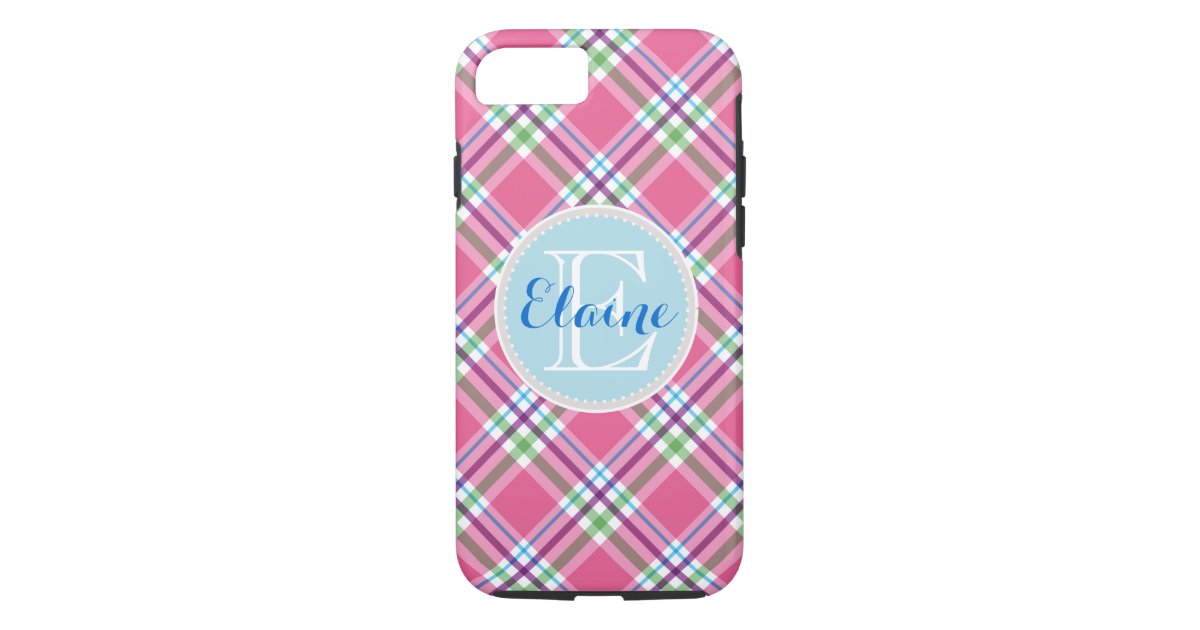 スイカのピンク 緑 水 紫色の一流の格子縞 Case Mate Iphoneケース Zazzle Co Jp