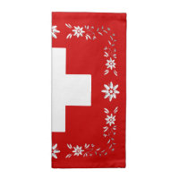 スイス国旗とエーデルワイス ナプキンクロス | Zazzle.co.jp