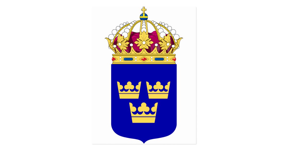 スウェーデンの公式の記号のロゴ少し紋章付き外衣 ポストカード Zazzle Co Jp
