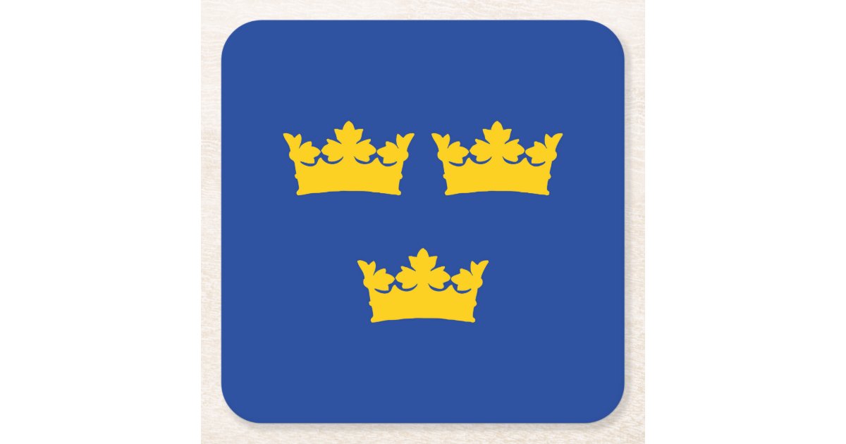スウェーデン語3つの王冠 Treのクローナ スクエアペーパーコースター Zazzle Co Jp