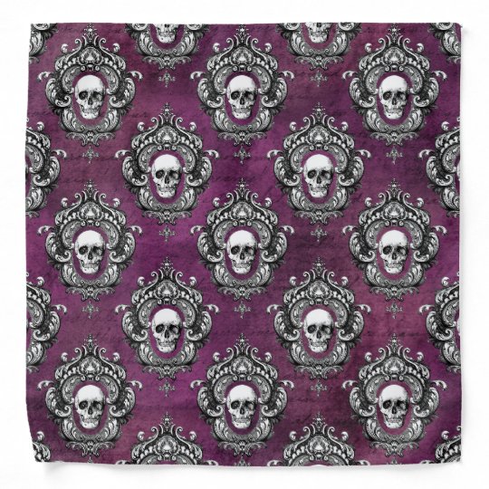 スカルと紫ゴシック バンダナ Zazzle Co Jp
