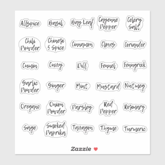 スクリプトフォント付きのspice Jarラベル シール Zazzle Co Jp