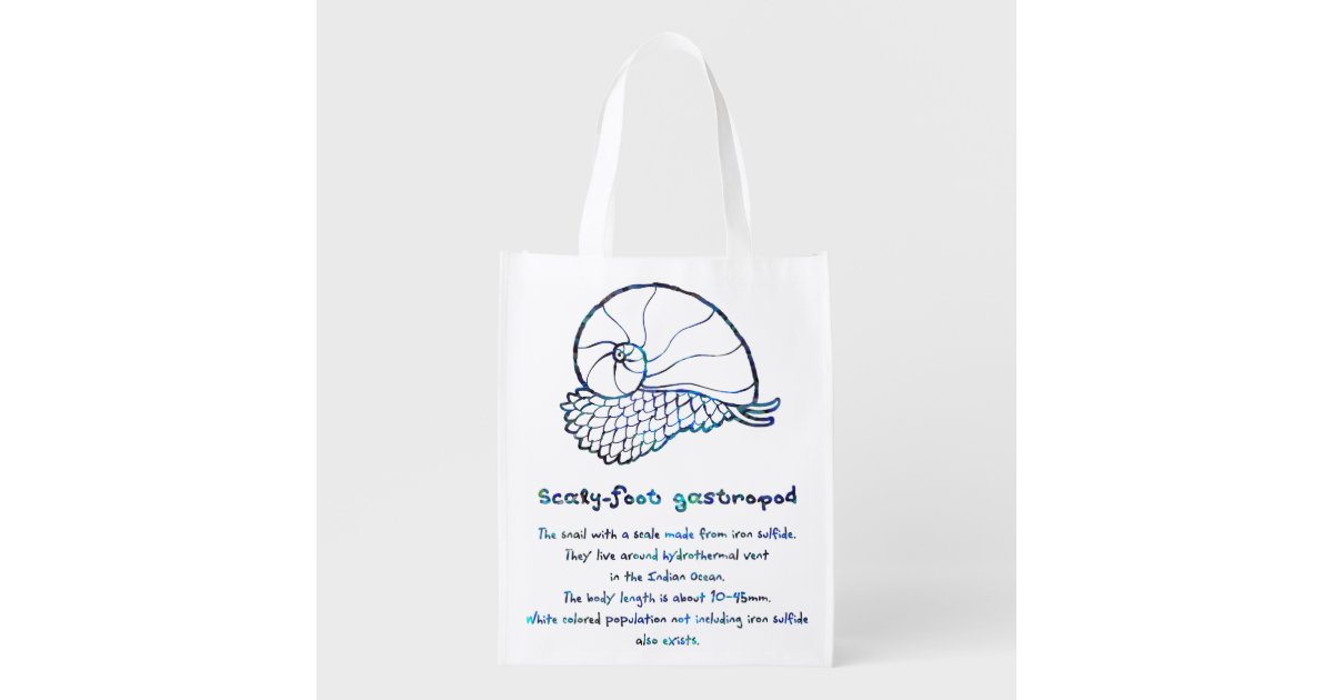 スケーリーフット 螺鈿風 青 Scaly Foot Gastropod Blue Raden エコバッグ Zazzle Co Jp