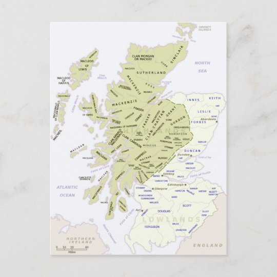 スコットランドのスコットランドの一族の地図 ポストカード Zazzle Co Jp