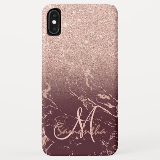 スタイリッシュなばら色の金ゴールドのグラデーションなburugndy大理石のモノグラム Case Mate Iphoneケース Zazzle Co Jp