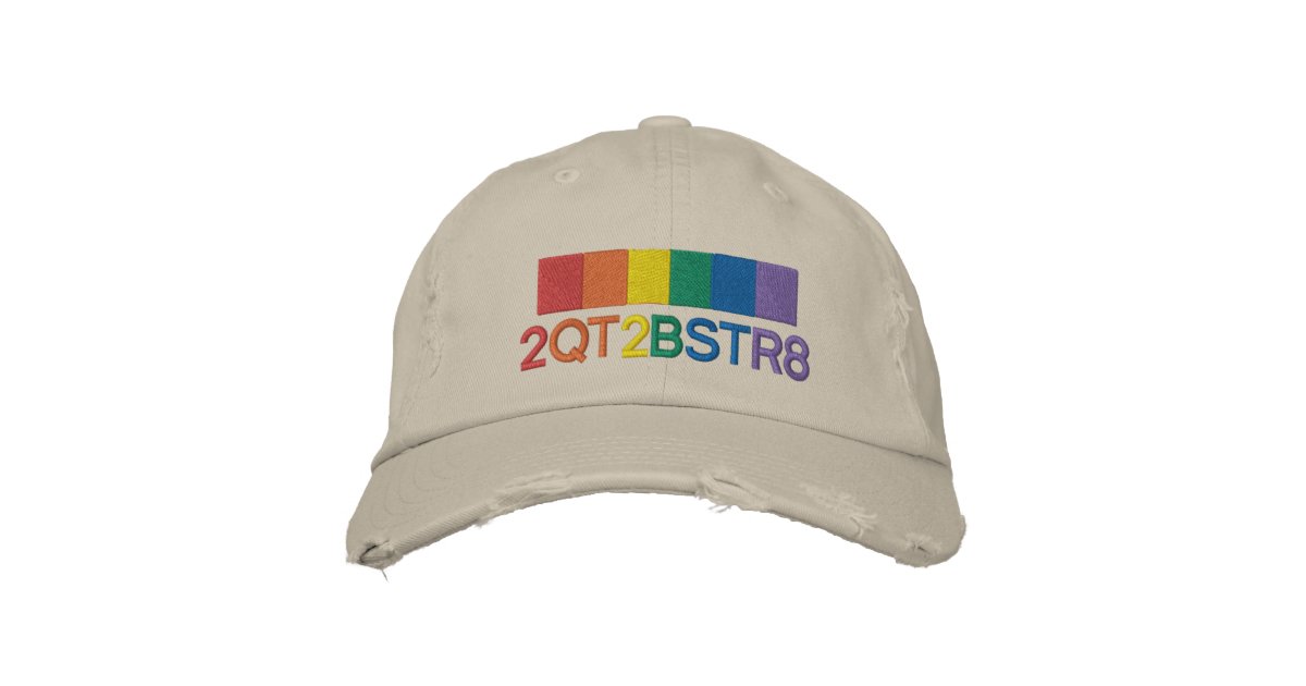 ストレート レインボーになれないほど可愛いゲイプライド 刺繍入りキャップ Zazzle Co Jp