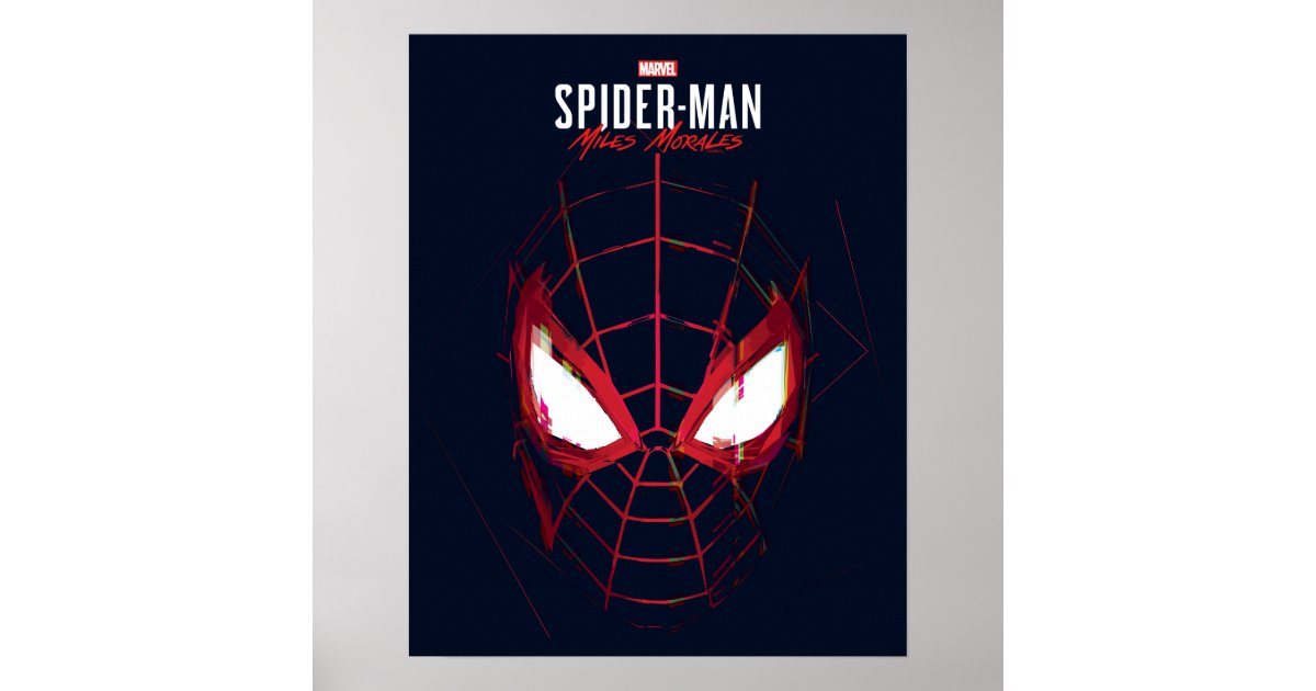 スパイダーマンマイルズモラレスのきらきら光るマスクグラフィック ポスター Zazzle Co Jp スパイダーマンマイルズモラレスのきらきら光るマスクグラフィック ポスター Zazzle Co Jp