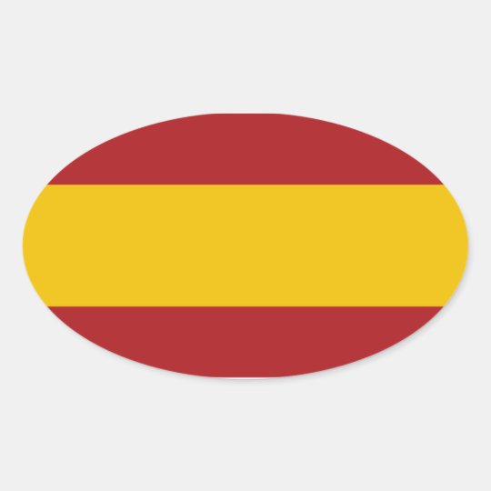 スペインの旗の楕円形のステッカー 楕円形シール Zazzle Co Jp