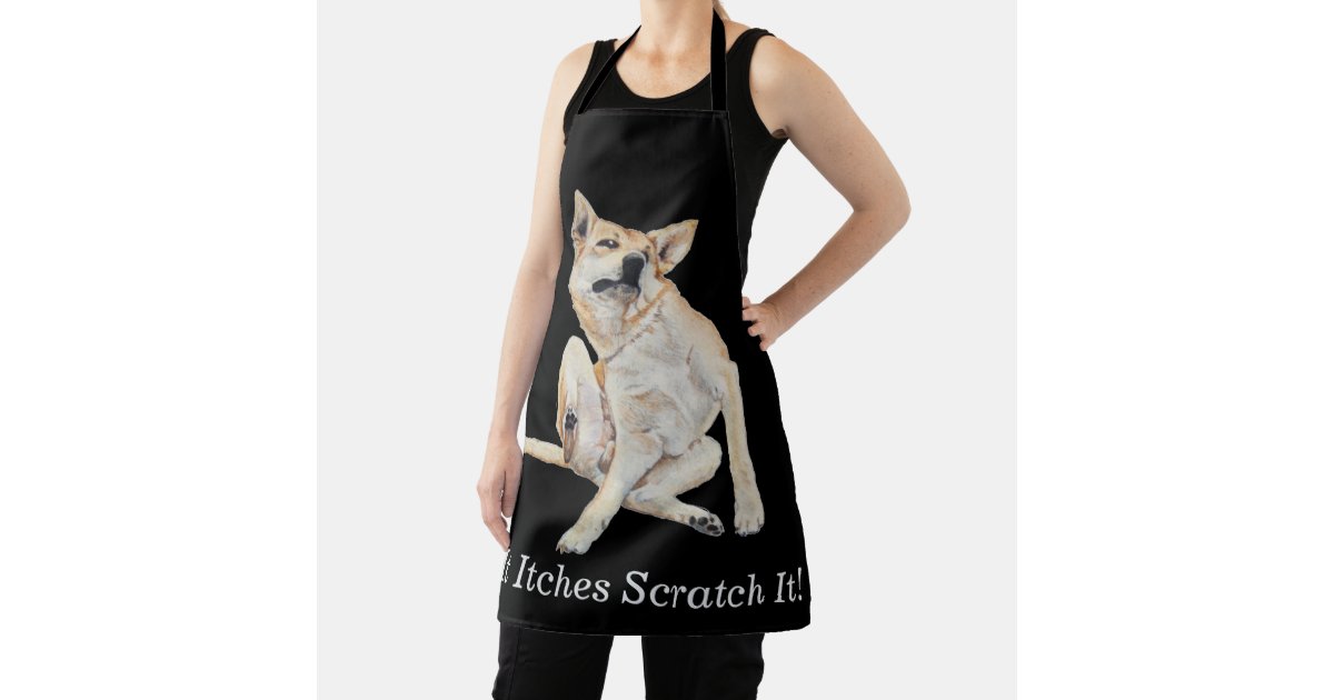 スローガンでかき絵画つく痒い犬 エプロン Zazzle Co Jp