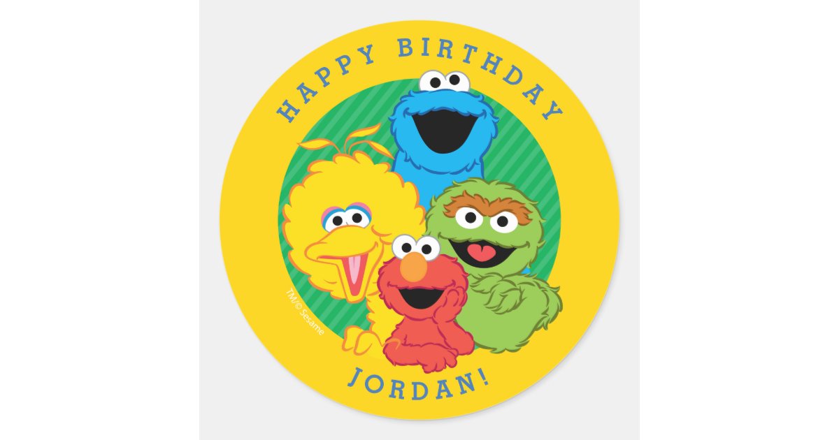 セサミストリートの友達の誕生日 ラウンドシール Zazzle Co Jp セサミストリートの友達の誕生日 ラウンドシール Zazzle Co Jp
