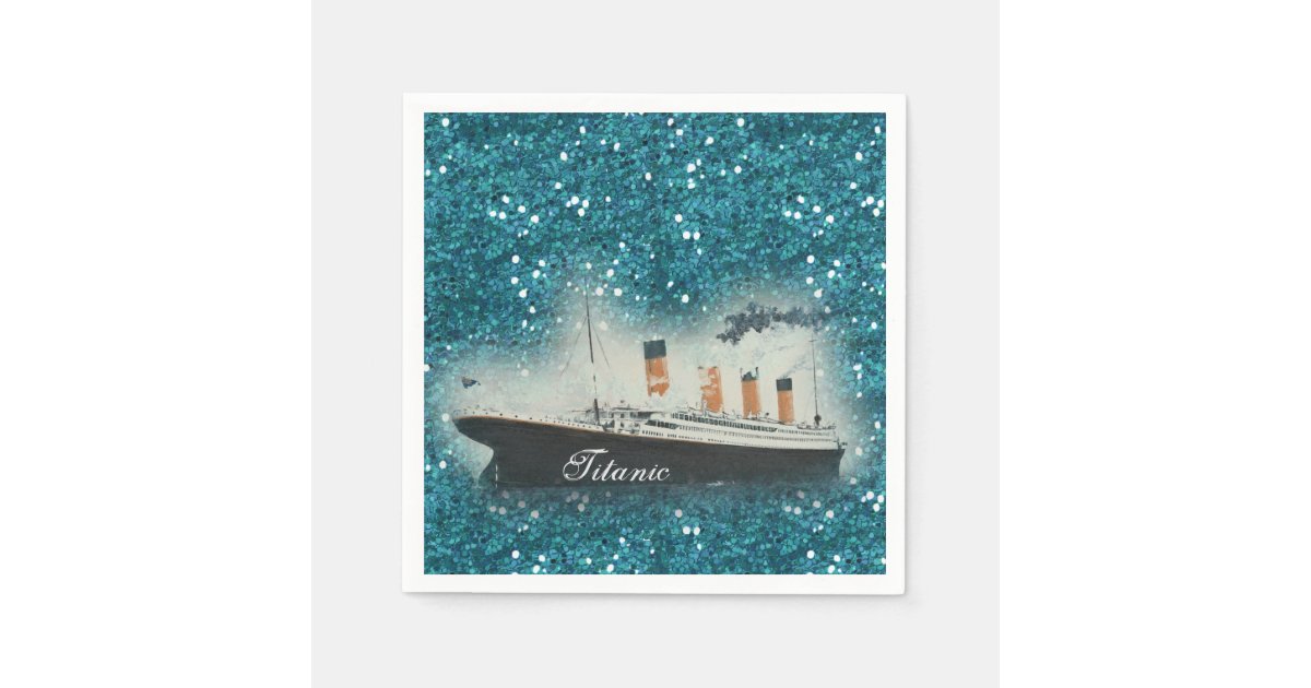 タイタニック サファイア グリッター ホワイト スター ライン シップ スタンダードカクテルナプキン Zazzle Co Jp