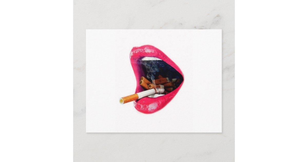 タバコの入ったピンクの唇 ポストカード Zazzle Co Jp タバコの入ったピンクの唇 ポストカード Zazzle Co Jp