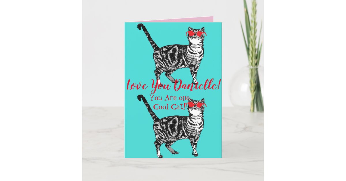 タビー猫の名前をクール好きなおもしろカード カード Zazzle Co Jp