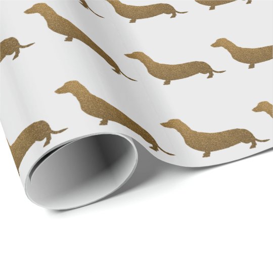 ダックスフントのフェイクなグリッター 犬アイコン ラッピングペーパー Zazzle Co Jp