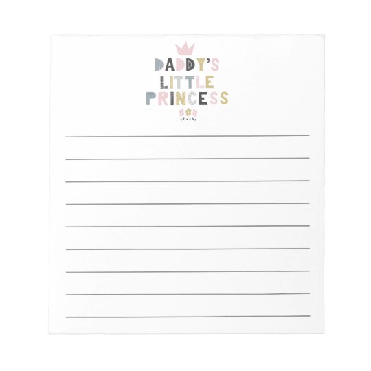 ダディズリトルプリンセス ノートパッド Zazzle Co Jp