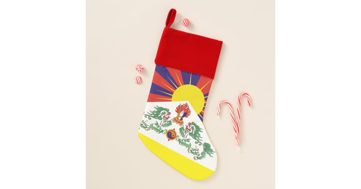 チベット スノウライオンズ チベット国旗 クリスマスタイム クリスマスストッキング Zazzle Co Jp